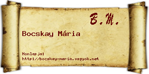 Bocskay Mária névjegykártya