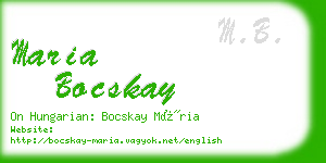 maria bocskay business card